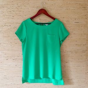 J. Crew Green Short-Sleeve Blouse
